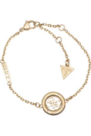 Guess Stylový pozlacený náramek 4G Loop JUBB02289JWYGBK 18,5 cm