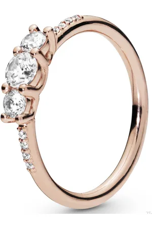 PANDORA Bronzový prsten s čirými kamínky 186242CZ 58 mm