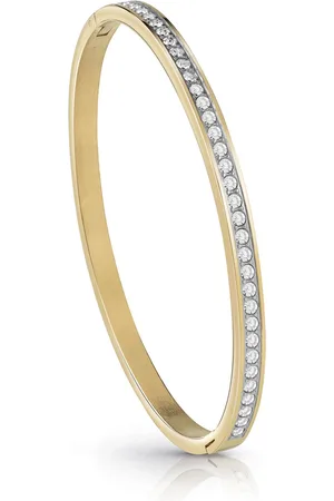 Guess Pevný pozlacený náramek s krystaly Color My Day JUBB02248JWYG 5,7 x 4,8 cm - S