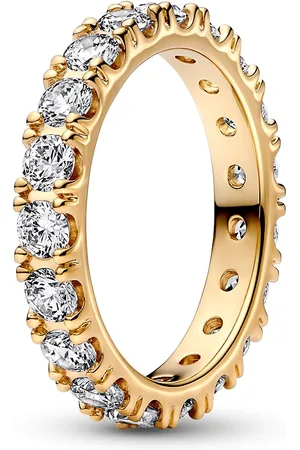 PANDORA Třpytivý pozlacený prsten Shine Timeless 160050C01 50 mm