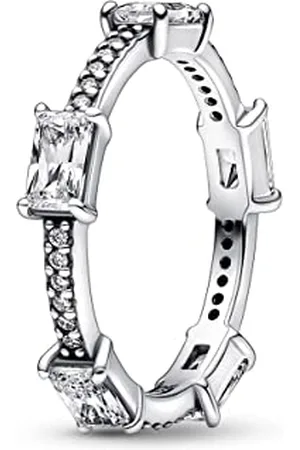 PANDORA Slušivý stříbrný prsten se zirkony Timeless 192397C01 50 mm