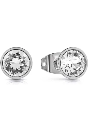 Guess Ocelové náušnice s čirými kubickými zirkony Frontiers JUBE02159JWRHT/U