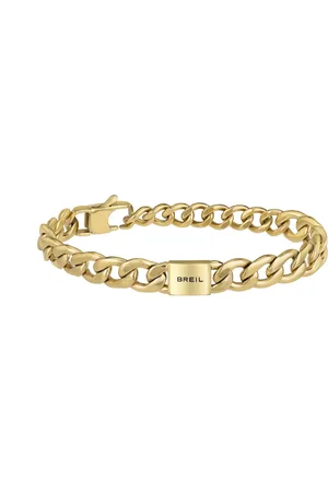 Breil Stylový pozlacený náramek pro muže Logomania TJ3069