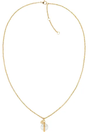 Tommy Hilfiger Stylový pozlacený náhrdelník s perlou 2780762