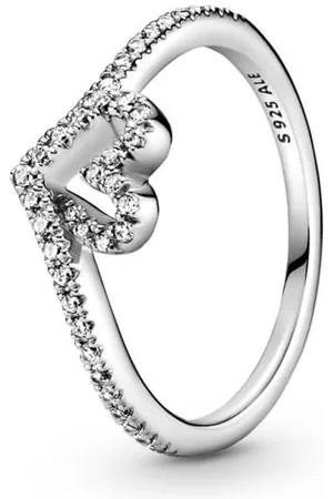 PANDORA Romantický stříbrný prsten se srdíčkem Wish Timeless 199302C01 52 mm