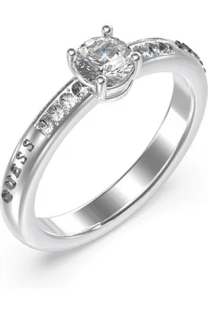 Guess Půvabný ocelový prsten se zirkony JUBR03176JWRH 52 mm