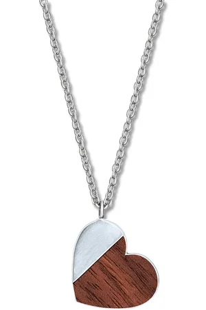 Crystalp Romantický ocelový náhrdelník Wooden Heart 30450.W1.E