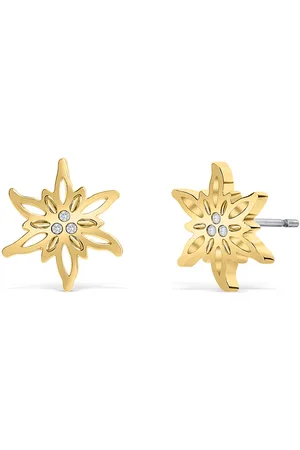 Crystalp Elegantní pozlacené náušnice Protěž s krystaly 40075.CRY.G