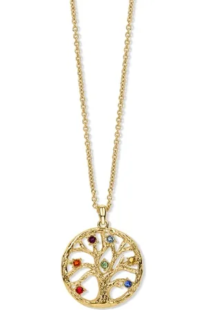 Crystalp Slušivý pozlacený náhrdelník s krystaly Chakra Tree of life 30093.MLT.G