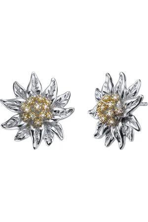 Crystalp Okouzlující stříbrné náušnice Protěž s krystaly 40551.S