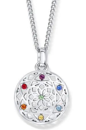 Crystalp Stylový náhrdelník s krystaly Chakra Flower 31091.MLT.R