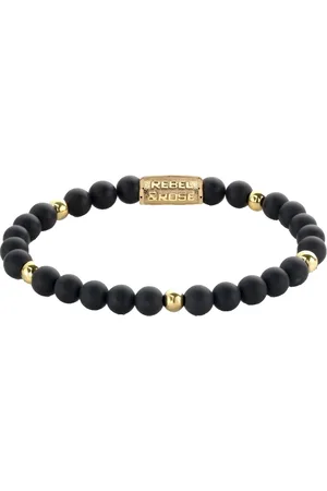 Rebel & Rose Korálkový náramek Matt Black Madonna RR-60078-G 17,5 cm - M