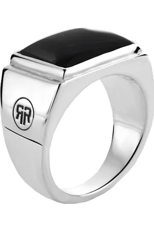 Rebel & Rose Nadčasový stříbrný prsten Square Onyx Lowneck RR-RG030-S 60 mm