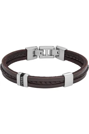 Fossil Elegantní pánský kožený náramek Vintage Casual JF04133040