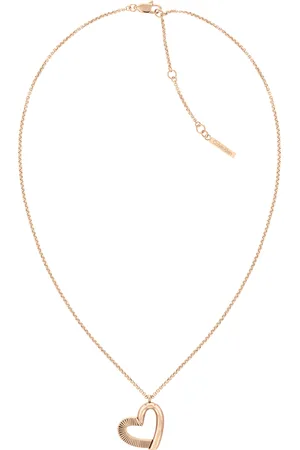 Calvin Klein Slušivý bronzový náhrdelník se srdíčkem Minimalist Hearts 35000386