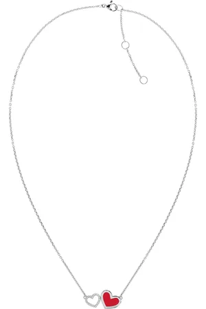 Tommy Hilfiger Slušivý ocelový náhrdelník se srdíčky Enamel Hearts 2780746
