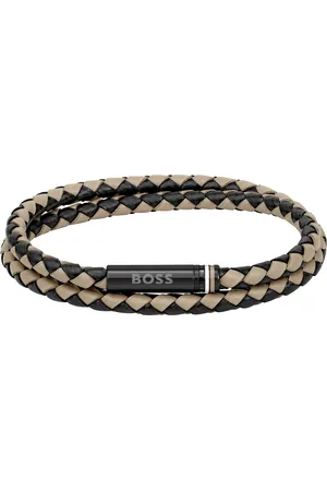 HUGO BOSS Moderní kožený dvojitý náramek 1580495 19 cm