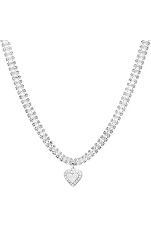 Liu Jo Třpytivý ocelový náhrdelník Choker se srdíčkem Sparkly LJ1821