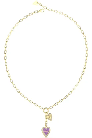 Guess Slušivý pozlacený náhrdelník Love Me Tender JUBN03234JWYGPPT/U