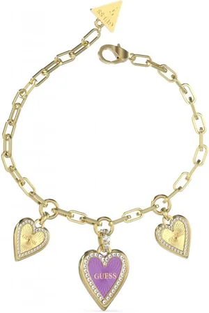 Guess Romantický pozlacený náramek Love Me Tender JUBB03235JWYGPP 14,5 - 18,5 cm - S