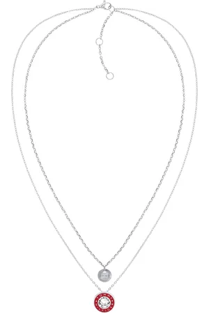 Tommy Hilfiger Moderní dvojitý ocelový náhrdelník s krystalem Layered 2780803