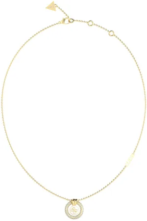 Guess Fashion pozlacený náhrdelník se zirkony Knot You JUBN04052JWYGWHT/U