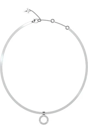 Guess Slušivý ocelový náhrdelník Circle Lights JUBN03171JWRHT/U