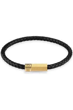 Guess Pánský kožený náramek Blackjack JUXB03240JWYGBK 21 cm