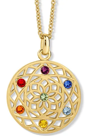Crystalp Stylový náhrdelník s krystaly Chakra Flower 30091.MLT.G