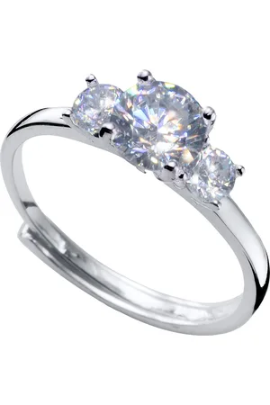Crystalp Elegantní stříbrný prsten s krystaly Trilogy 50557.S