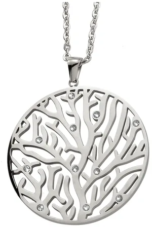 Crystalp Módní ocelový náhrdelník s krystaly Coral 32238.E
