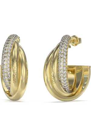 Guess Originální pozlacené náušnice se zirkony Perfect JUBE04064JWYGT/U