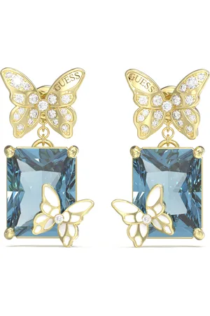 Guess Pozlacené náušnice s motýlky Chrysalis JUBE04089JWYGABT/U