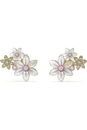Guess Slušivé ocelové náušnice White Lotus JUBE04131JWYGWHT/U