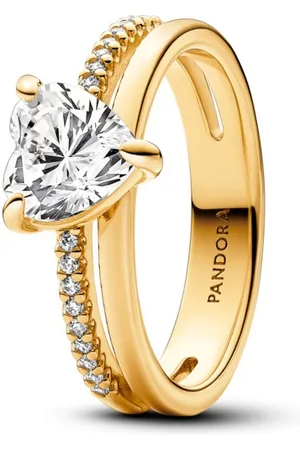 PANDORA Okouzlující pozlacený prsten se zirkony Timeless Shine 163100C01 50 mm