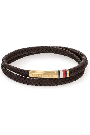 Tommy Hilfiger Hnědý kožený náramek s ocelovým zapínáním 2790551