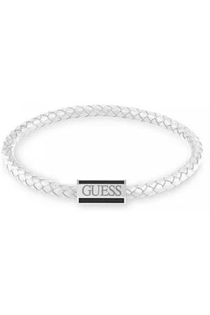 Guess Bílý kožený náramek Acapulco JUMB02142JWSTWIS