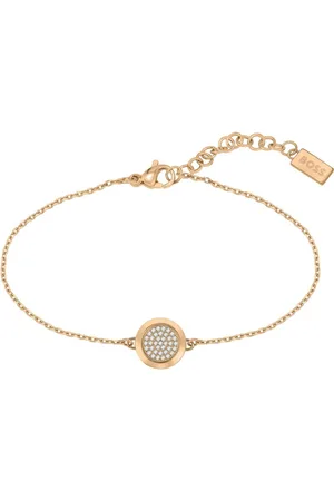 HUGO BOSS Nádherný bronzový náramek s krystaly Medallion 1580384