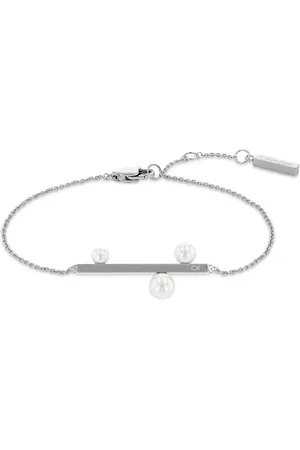Calvin Klein Elegantní ocelový náramek s perlami Minimal Pearl 35000177