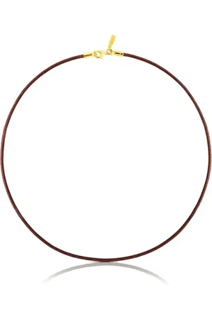 TOUS Hnědý kožený choker náhrdelník 1000044200