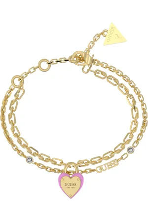 Guess Něžný dvojitý náramek All You Need is Love JUBB04206JWYGPK 18,5 cm