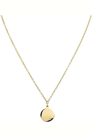 Boccia Titanium Pozlacený titanový náhrdelník s briliantem 08065-03
