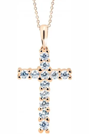 Cutie Jewellery Moderní přívěsek z růžového zlata Křížek Z60100-40-10-X-4