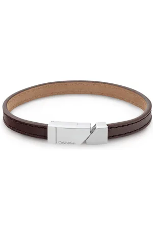 Calvin Klein Pánský náramek z hnědé kůže Electric 35100003