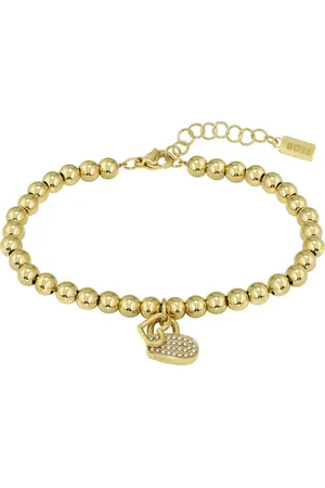HUGO BOSS Půvabný pozlacený náramek s krystaly Beads 1580287