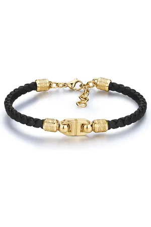 Brosway Elegantní pánský náramek z černé kůže Knocker BKC20