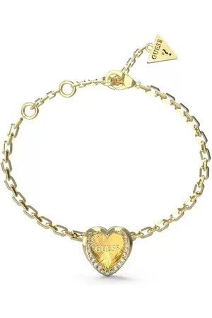 Guess Romantický pozlacený náramek se srdíčkem Mon Amour JUBB04607JWYG 14,5 cm