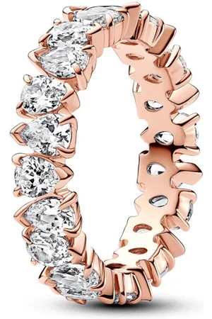 PANDORA Oslnivý pozlacený prsten Rose Timeless 183021C01 54 mm
