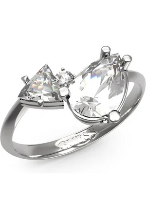 Guess Půvabný ocelový prsten s krystaly Wonderlights JUBR04418JWRH 50 mm