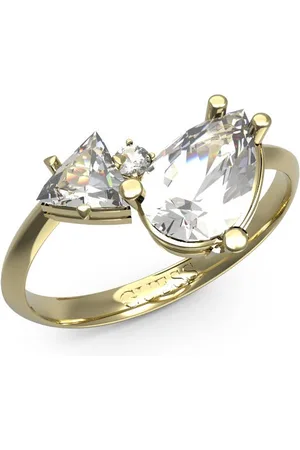 Guess Půvabný pozlacený prsten s krystaly Wonderlights JUBR04418JWYG 50 mm